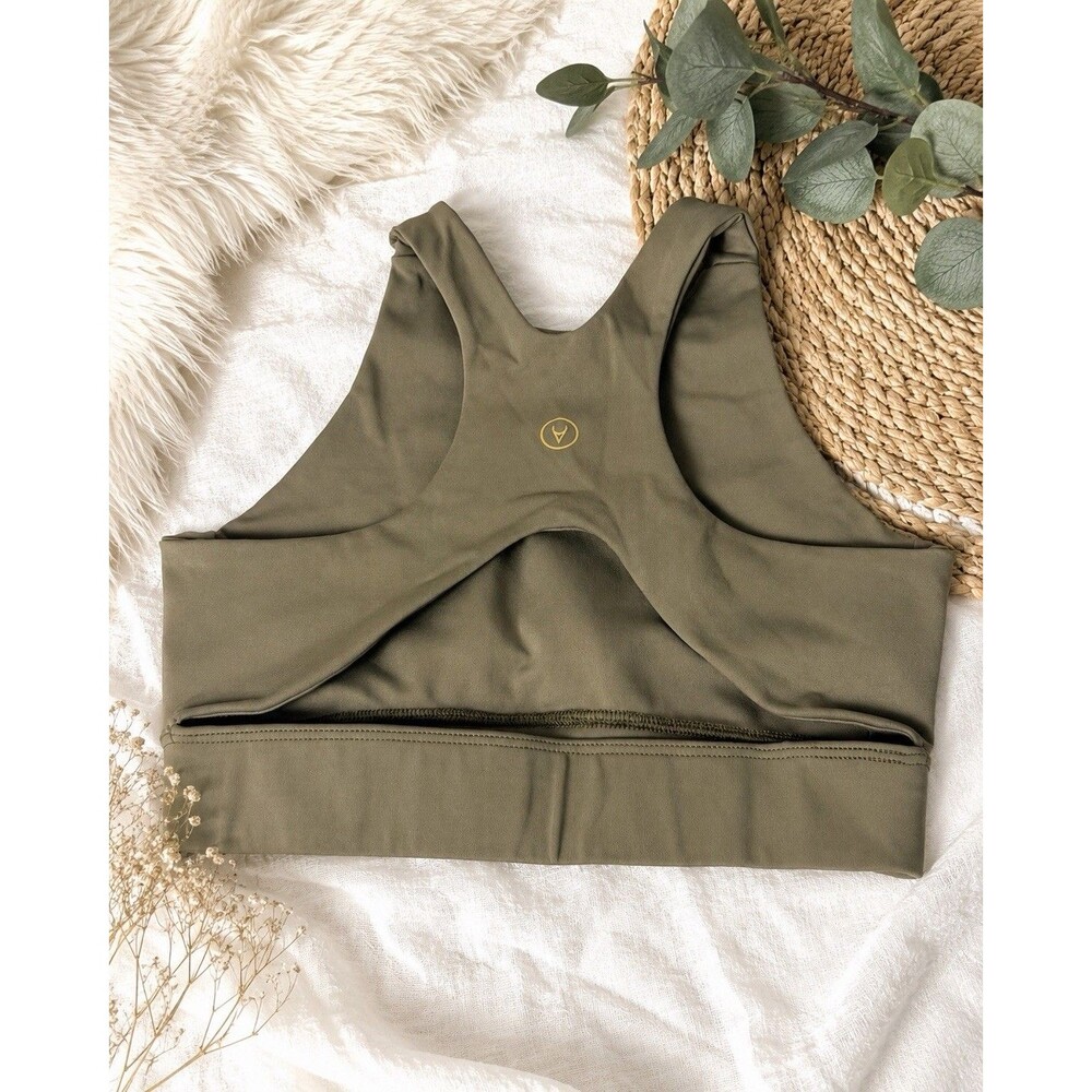 VACASANTA Eco-Friendly Sports Bra Olive Green Size XS Biodegradable Activewear